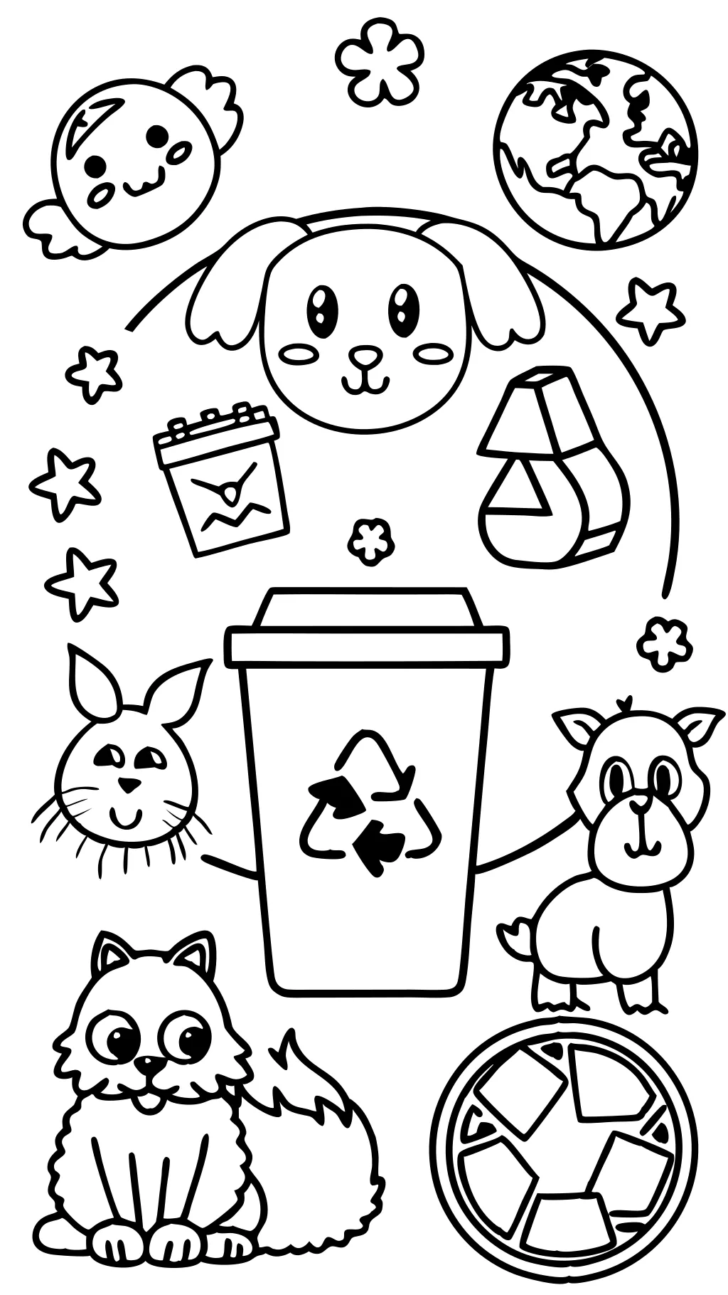 recycle coloring pages